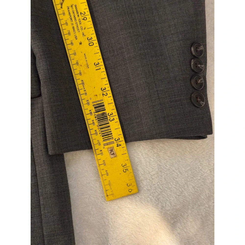 Lauren Ralph‎ Lauren Wool Blazer 50R Gray Plaid Sport Coat Made in Canada